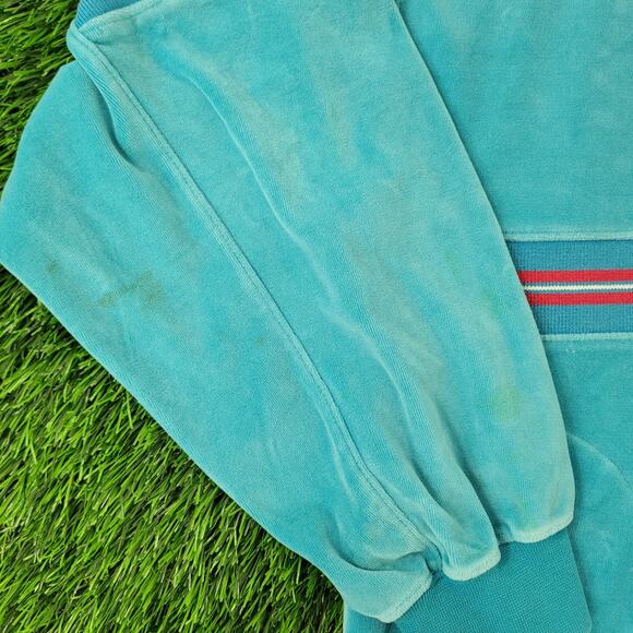 Vintage 90s MOD Velour Collared Sweater Womens M 21x24 Baggy - Picture 12 of 13